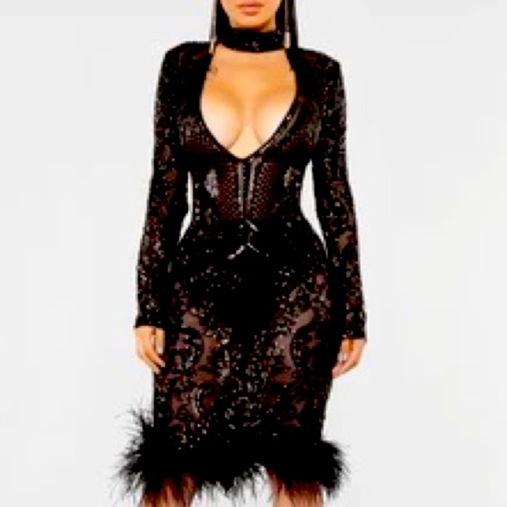 Sequin black dress
